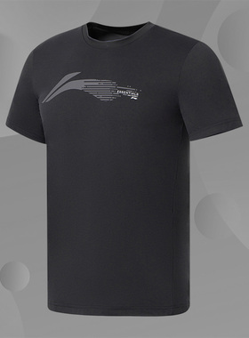 Lining/李宁正品男子圆领宽松透气速干运动休闲短袖T恤ATSS535