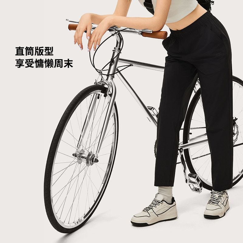 李宁正品运动潮流系列2024夏季新款女子速干透气直筒长裤AYKU372