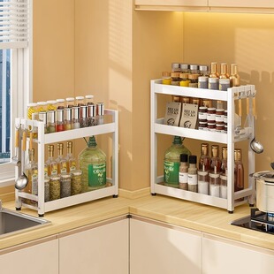 窄边厨房调料置物架不锈钢窄小台面调味瓶油盐酱醋窗台夹缝收纳架