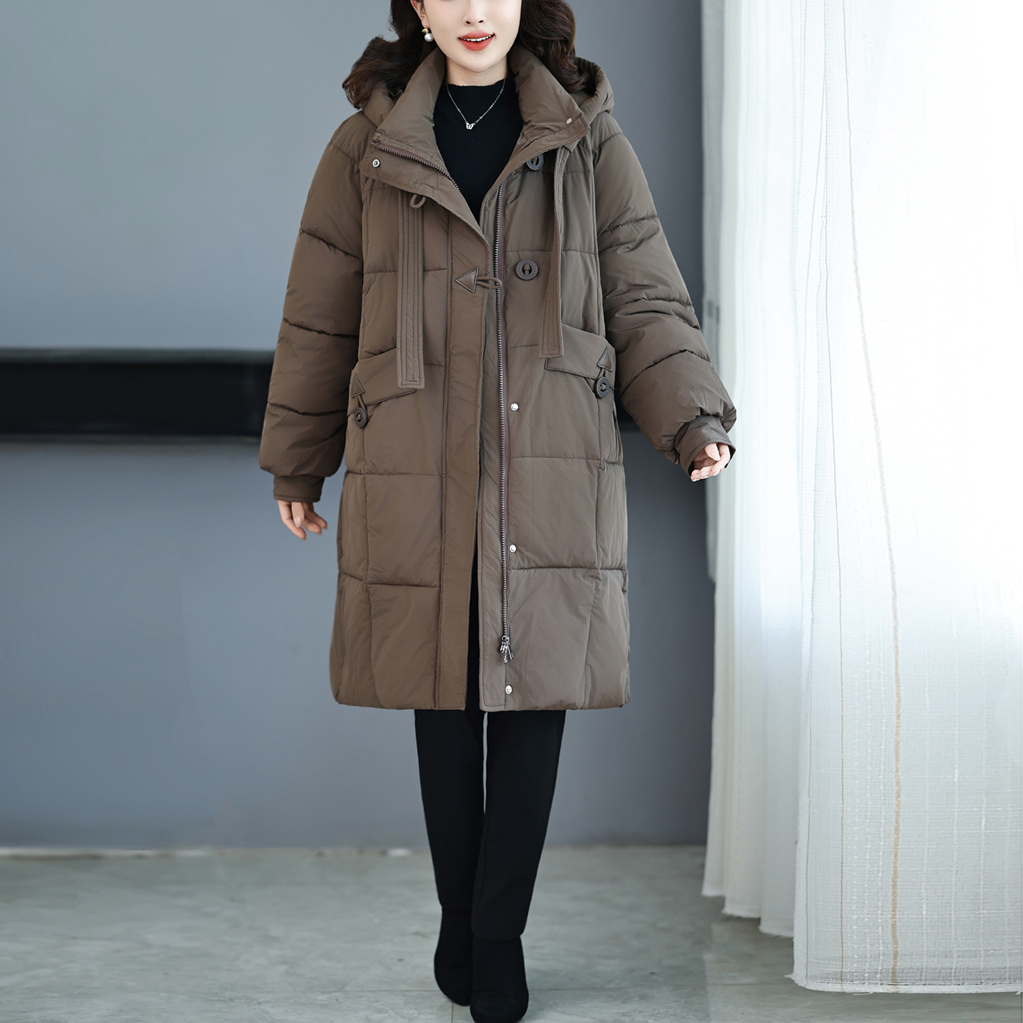 胖妈妈棉服女士大码棉袄外套长款