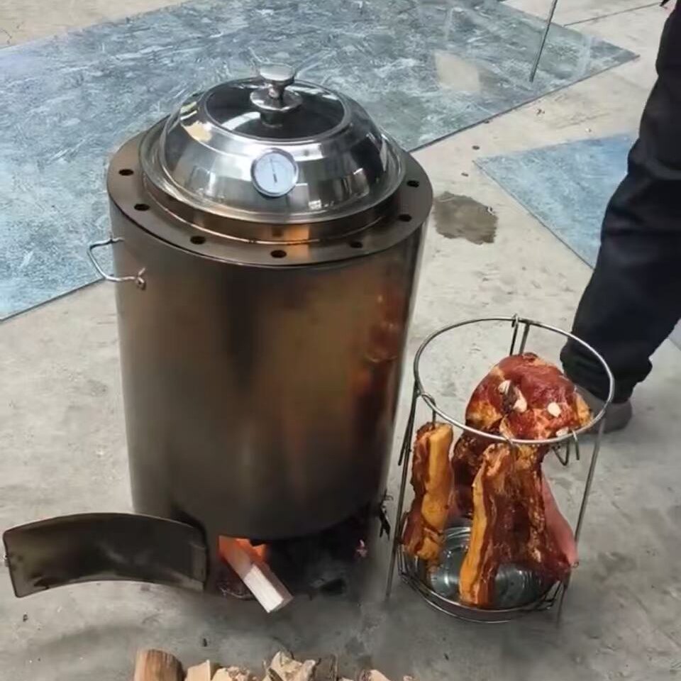 多功能柴火烧烤炉商用焖烧鸡桶摆烧烤炉