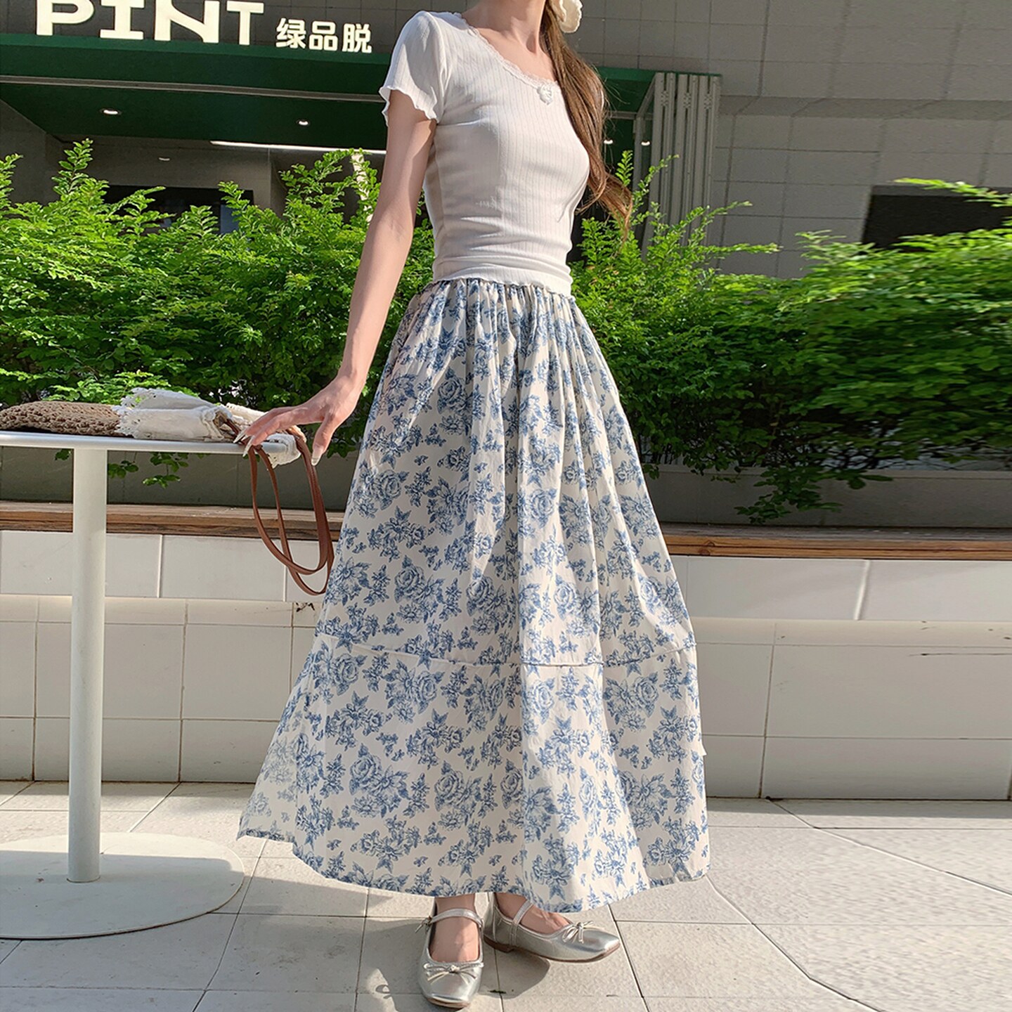 青花半身裙3005P120-K158,女装连衣裙,2C106