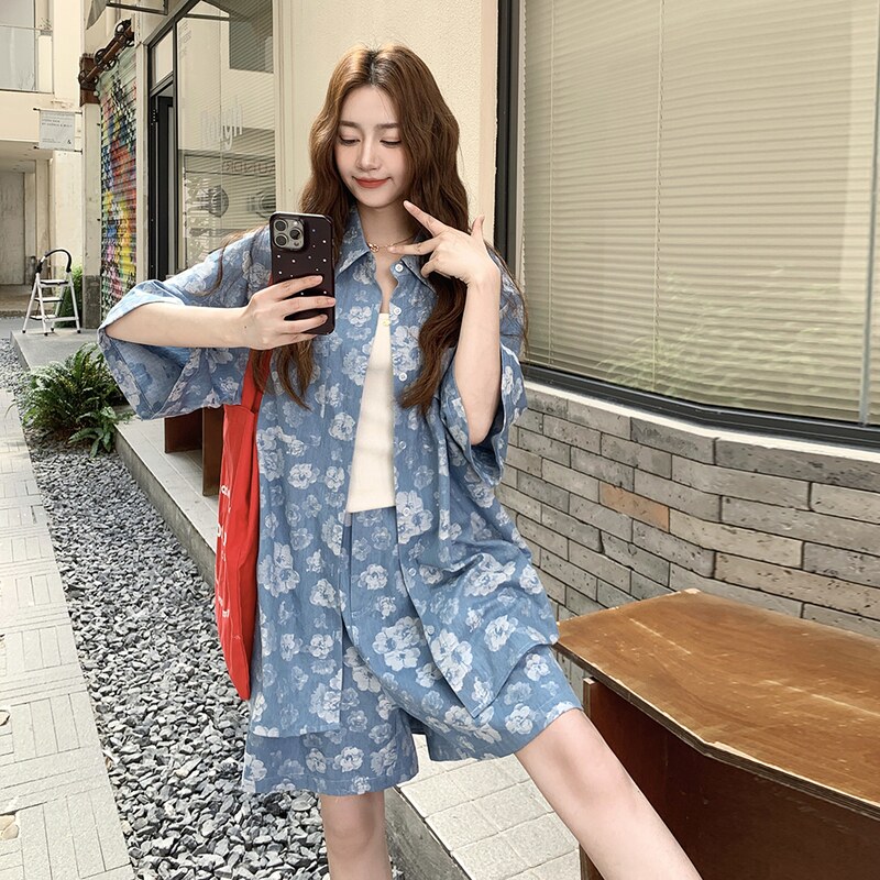 碎花牛仔套装3010P190-K268,女装套装/套裙,2C106
