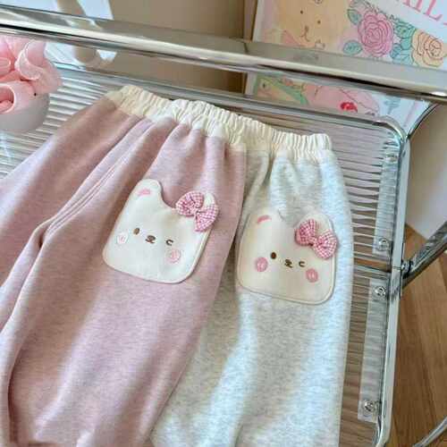 女童加绒卫裤螺纹收口长裤秋冬30