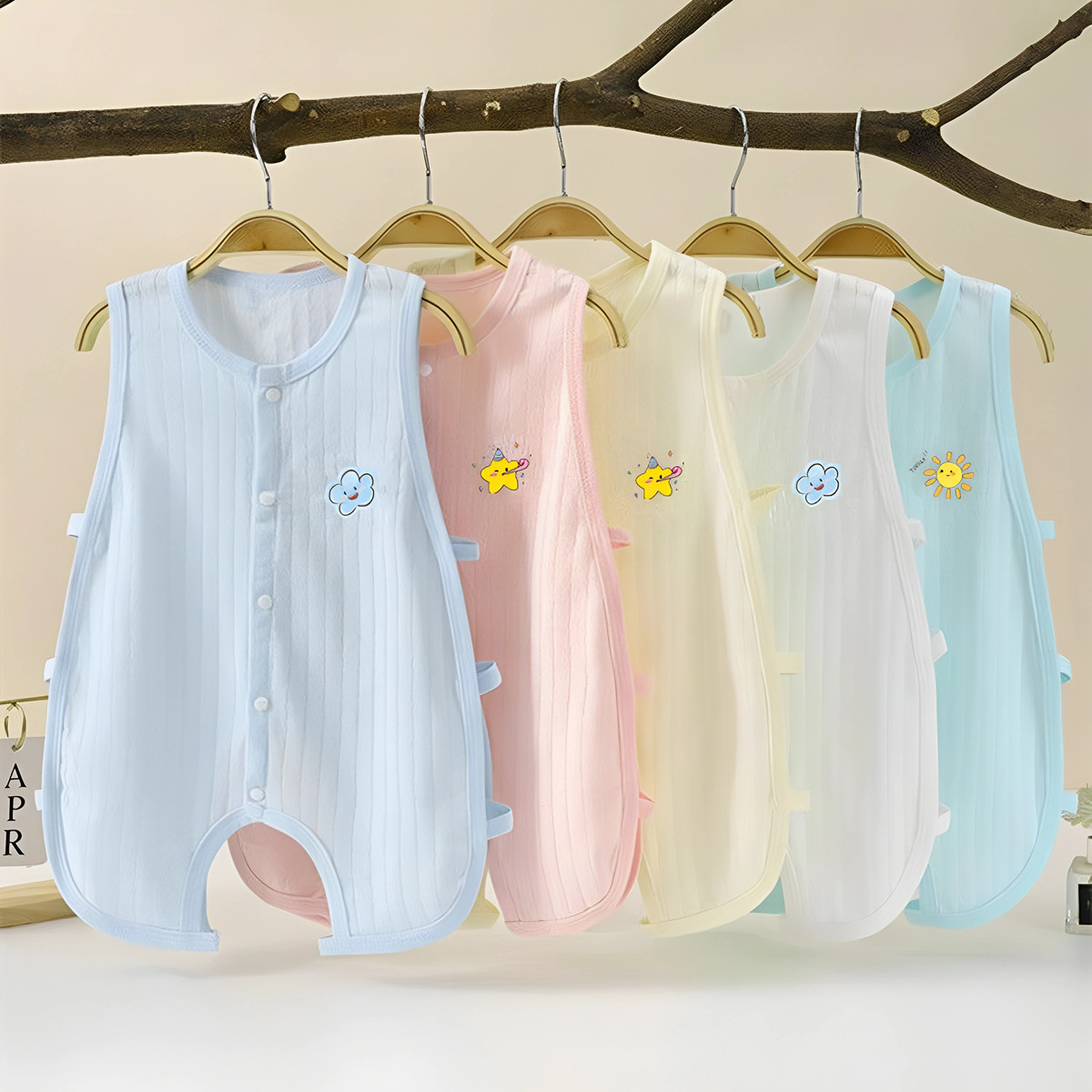 婴儿短袖连体衣服夏天纯棉夏装薄款空调睡衣夏季男女新生宝宝哈衣