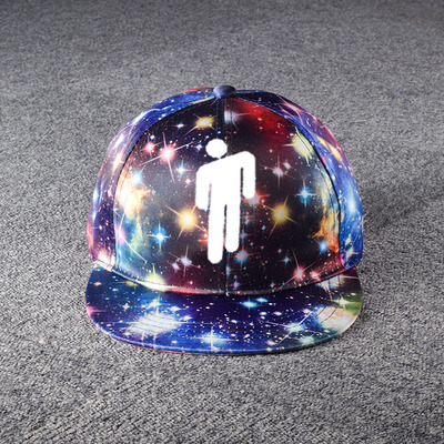 欧美歌手Billie Eilish周边棒球帽鸭舌帽炫彩星空帽子夏季遮阳帽