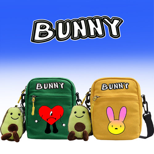 坏兔子Bad bunny单肩包动漫周边斜跨背包男女四色小方包斜跨背包