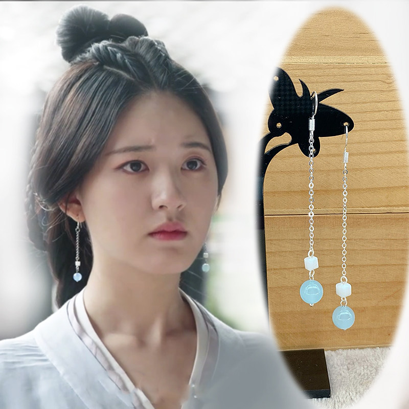 古风汉服耳饰s925银耳钩程少商古装配饰嫋嫋赵露思同款耳环耳夹女
