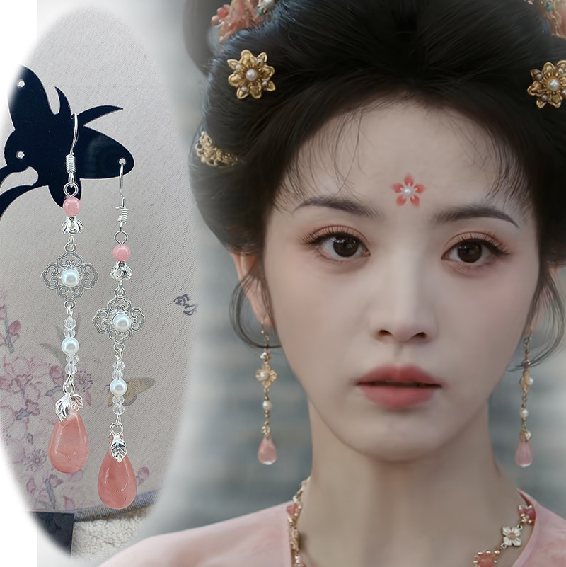 复古汉服耳饰s925银钩古风古装配饰田武祯曦薇子夜归同款耳环耳夹