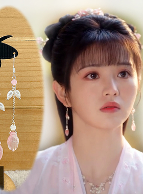 s925银耳钩古风耳坠卿卿日常同款耳环李薇田曦薇古装汉服耳饰耳夹