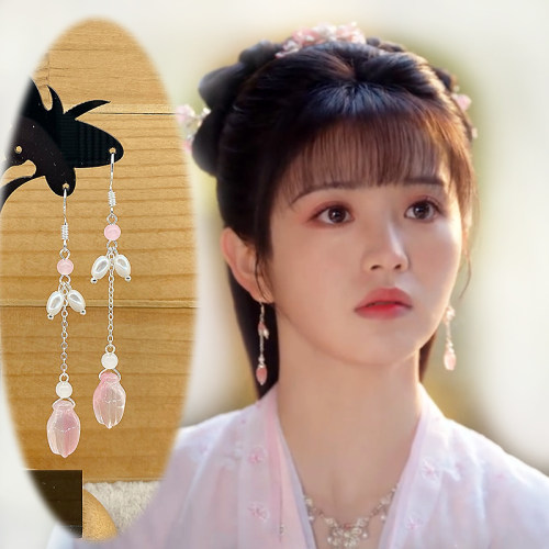 古风耳饰银耳钩女李薇古装耳环