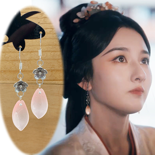 中国风经典复古耳饰s925银钩宋祖儿小乔折腰同款耳环汉服配饰耳夹