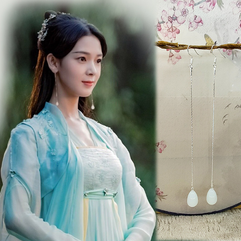 s925银耳钩古风长款耳饰少女大人同款耳环陈瑶苏瓷汉服配饰女耳夹,饰品/流行首饰/时尚饰品新,耳环,淘宝优惠券,粉丝福利购,淘宝优惠卷