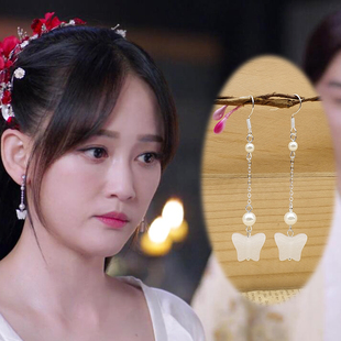 s925银独孤皇后同款耳环陈乔恩独孤伽罗耳饰汉服古风古装耳夹饰品