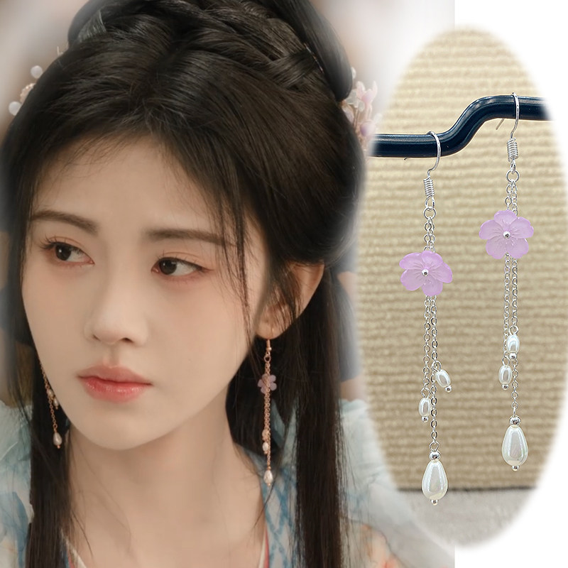s925银耳钩姜黎非千香同款耳环鞠婧祎古装古风耳饰汉服配饰耳夹女