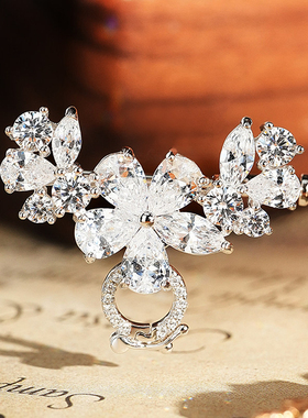 VISINGS925银超闪高碳钻时尚百搭胸针项链富贵精致晚宴