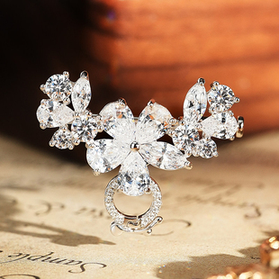 VISINGS925银超闪高碳钻时尚 百搭胸针项链富贵精致晚宴