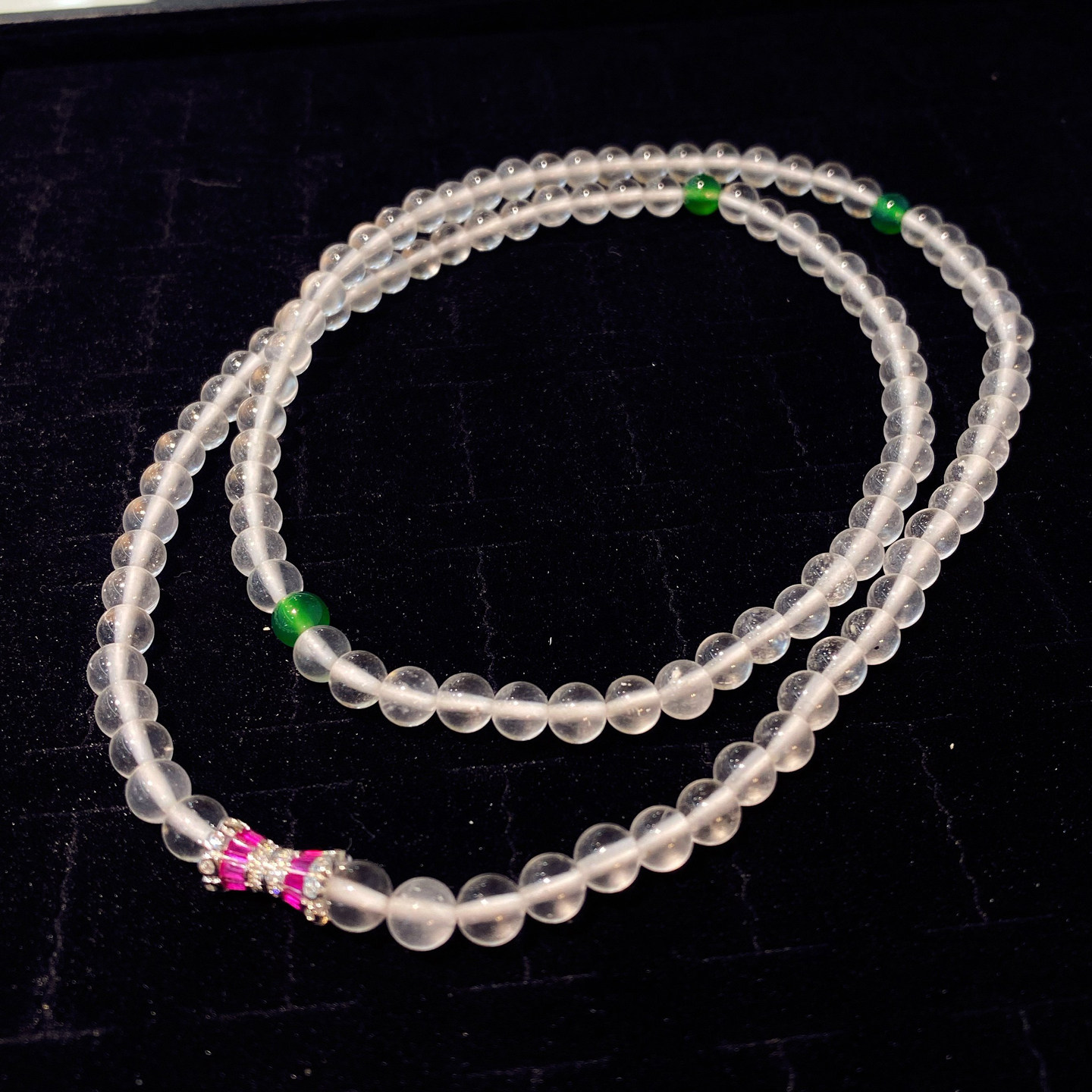 VISING天然玻璃种石英质玉6mm水沫子108颗佛珠媲美翡翠