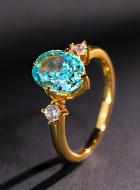 VISING珠宝4克拉人工帕拉伊巴色戒指两色可选