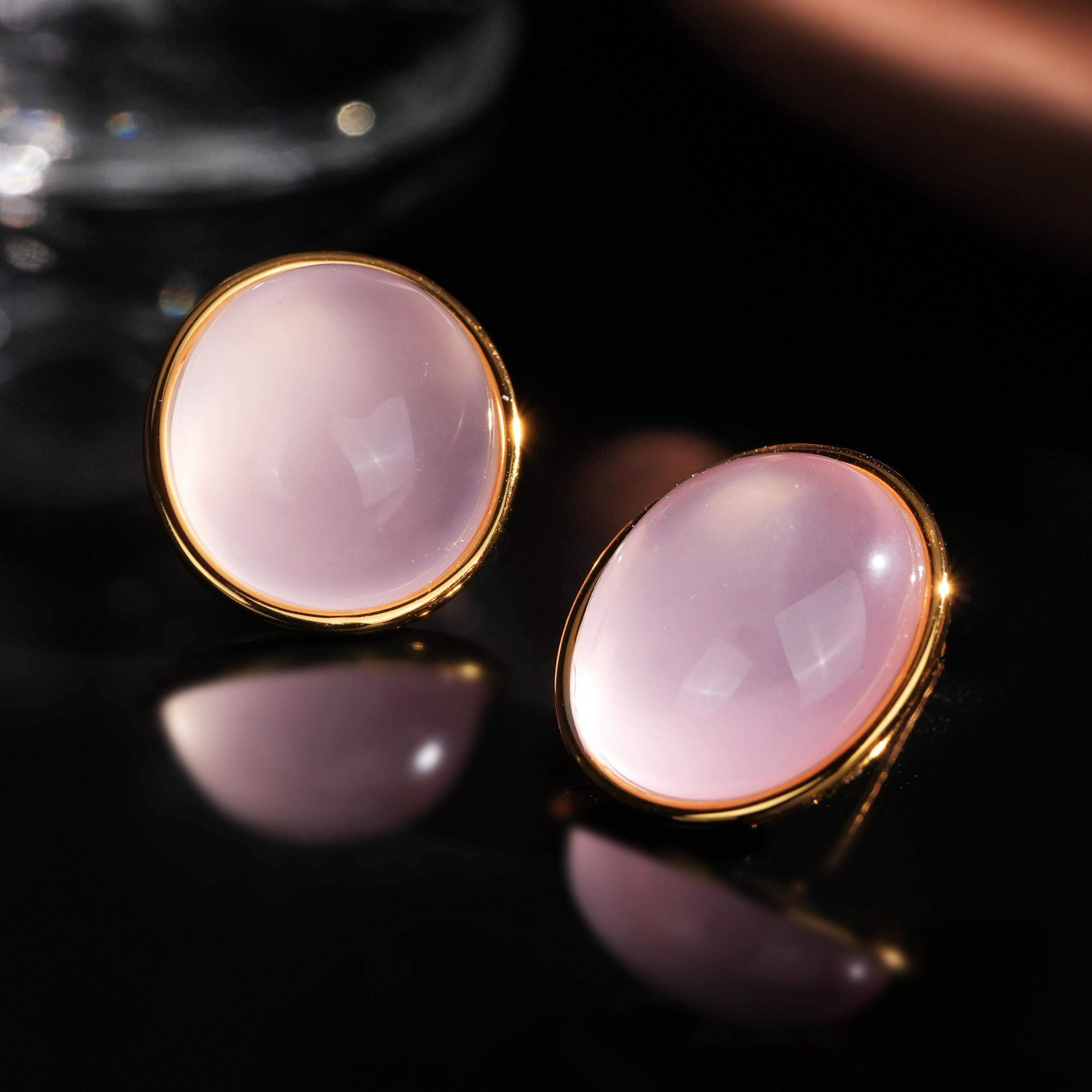 VISING珠宝天然莫桑比克星光粉水晶鸽子蛋耳钉耳环S925银,饰品/流行首饰/时尚饰品新,耳钉,淘宝优惠券,粉丝福利购,淘宝优惠卷