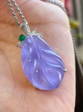 VISING珠宝紫罗兰水沫子树叶叶子吊坠项链事业有成揭阳雕工