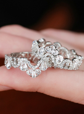 VISING高碳钻多种戴法百搭可拆卸戒指手饰