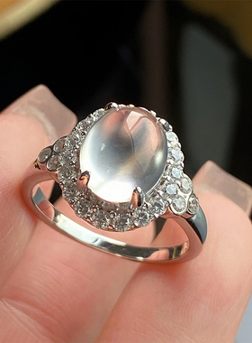 VISING珠宝天然缅甸石英质玉水沫玉戒指手饰新中式国风媲美翡翠