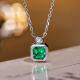 VISING AGL国际证书 实验室培育祖母绿1克拉左右锁骨链小方块
