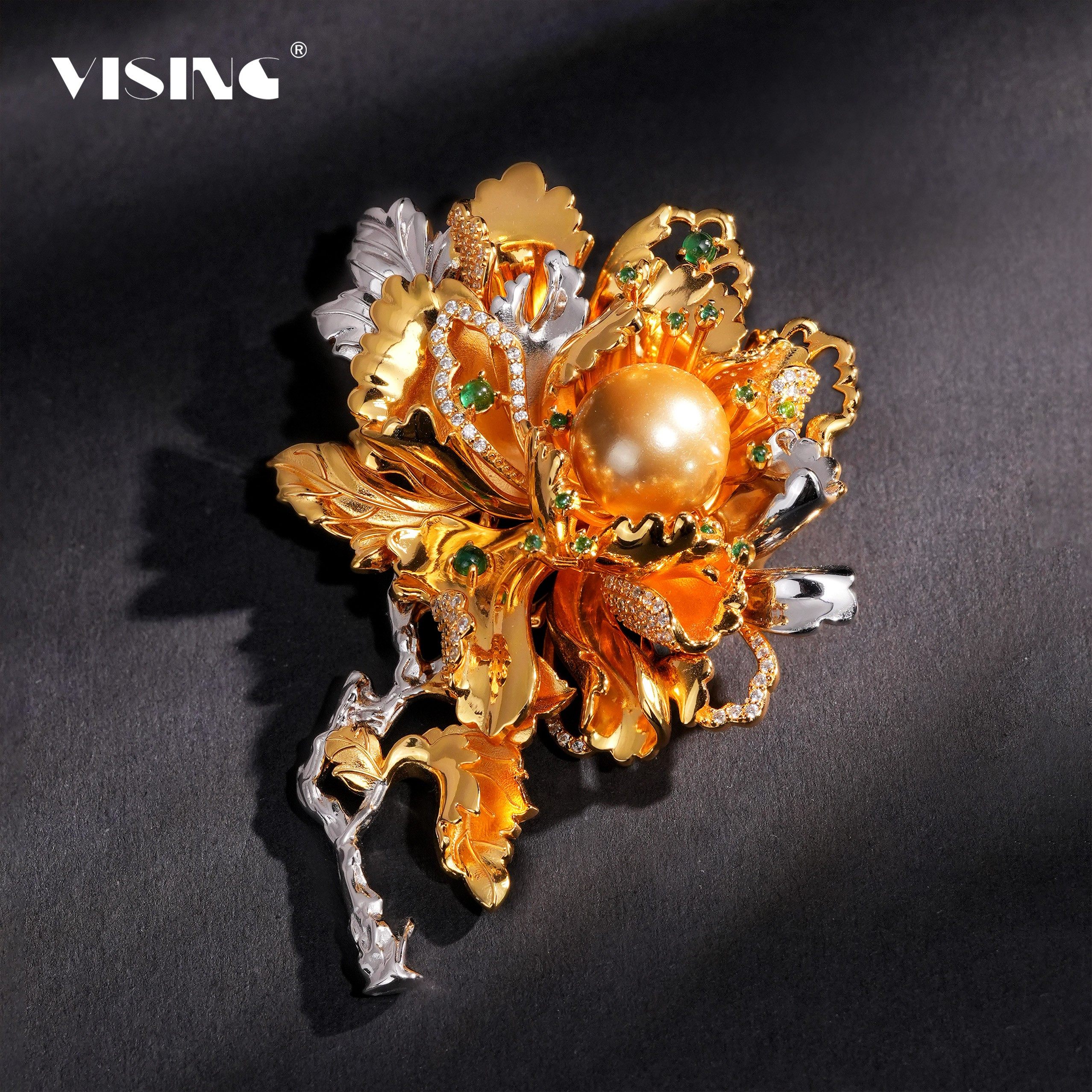 VISING珠宝花开富贵金色贝珠花朵胸针毛衣链两戴款S925,饰品/流行首饰/时尚饰品新,其它首饰,淘宝优惠券,粉丝福利购,淘宝优惠卷