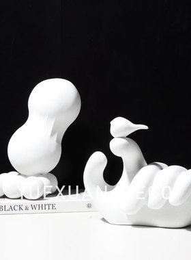 粤萱简约现代树脂轻奢手部摆件酒店售楼处样板间酒店展厅家庭软装