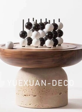粤萱简约现代 橡木花器糖果罐摆件酒店售楼处样板间展厅家庭软装