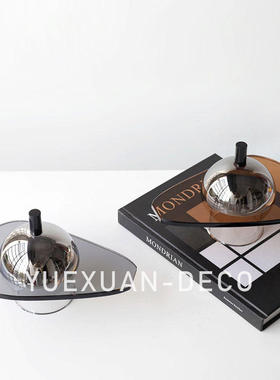 粤萱现代简约几何艺术摆件样板间售楼处酒店会客厅茶几书桌软装