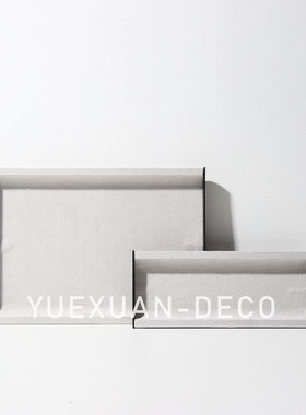 粤萱简约现代皮革实木托盘样板间售楼处酒店茶几餐厅家庭家居软装