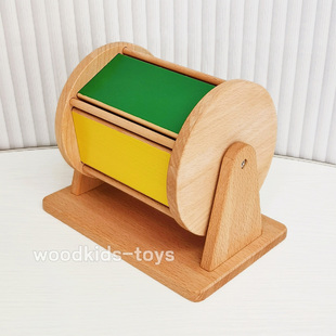 Woodkids蒙氏早教益智玩具婴幼儿彩虹纺织鼓全实木可啃咬0-1岁6月