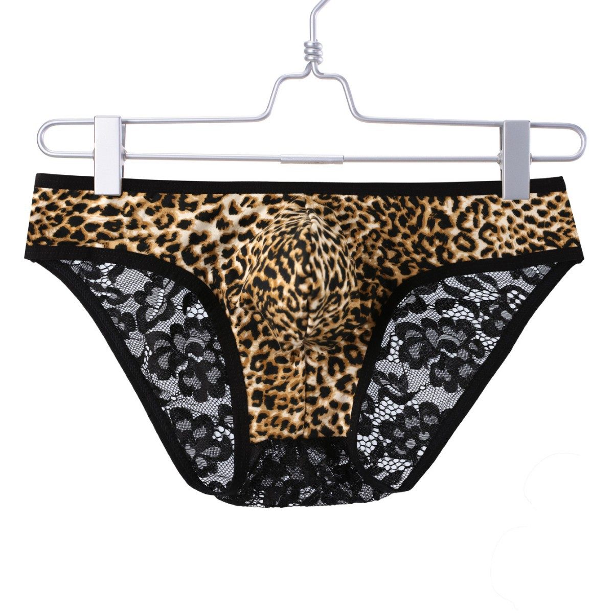 前豹纹后蕾丝性感时尚冰丝透气男士时尚内裤透明低腰三角裤2026,女士内衣/男士内衣/家居服,男三角内裤,淘宝优惠券,粉丝福利购,淘宝优惠卷