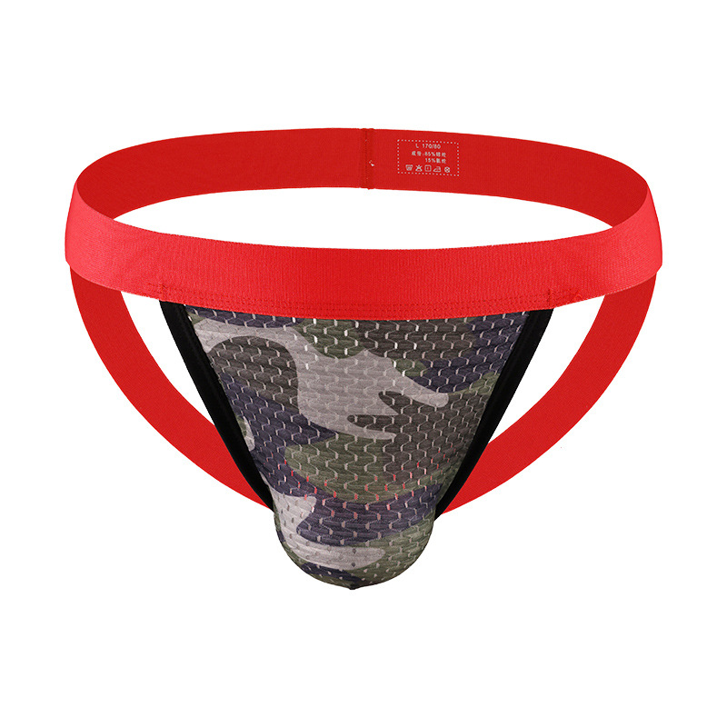 不勒双丁男士内裤迷彩镂空性感