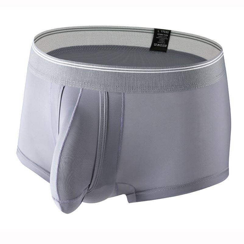 男士平角内裤冰丝凉丝滑大码中腰枪蛋分离平角裤透气裤衩夏季2026,女士内衣/男士内衣/家居服,男平角内裤,淘宝优惠券,粉丝福利购,淘宝优惠卷