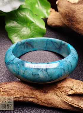 舒俱来蛋白石东陵玉绿色加宽手镯