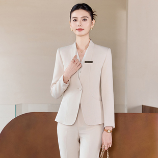 高端黄金店西装套装女秋冬气质珠宝店工装酒店前台经理工作服冬装