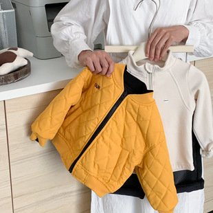 儿童棉服2025冬男童刺绣潮牌外套两面穿宝宝小童帅气棒球服棉衣潮