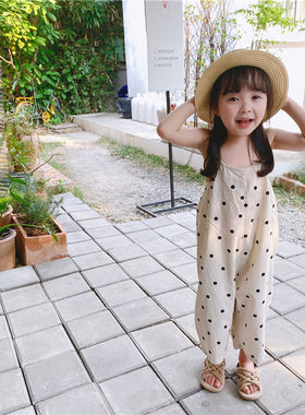 女童夏季韩版吊带阔腿连体裤