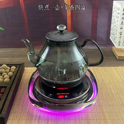思腾黑水晶电陶炉煮茶1300W静音