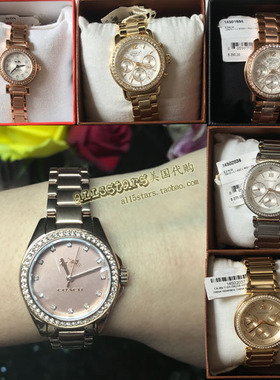 美国COACH Madison Tristen镶钻宝石石英女士手表防水 上海现货