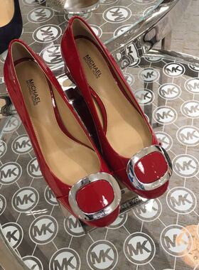 美国Michael Kors MK方跟单鞋女皮鞋 7.5号38码 原盒 上海现货