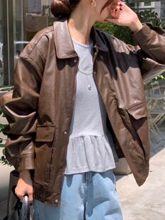 Весенняя ретро куртка с молнией, в корейском стиле, оверсайз