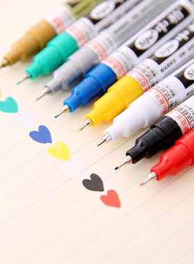 SP150中柏油漆笔0.7极细8色小头防水不褪色油性记号笔黑diy白色持久不掉色涂鸦轮胎画鞋签字高光明星签名笔笔