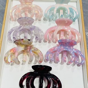 加厚4.0醋酸大号南瓜抓适合长发发量多的抓夹鲨鱼夹小清新配色新