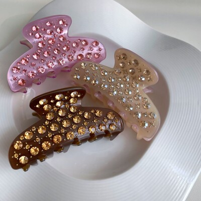 巨好看韩国新款2026闪钻醋酸抓夹镶钻满天星高级感发饰气质鲨鱼夹