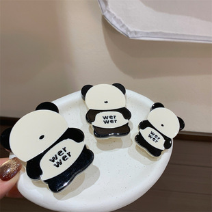 呆萌可爱的熊猫造型的醋酸发夹碎发大中小三个尺寸的发卡碎发边夹
