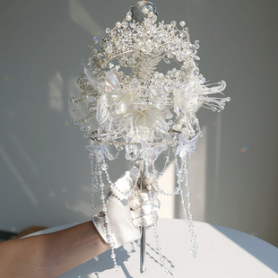 凤吟婷 婚礼权杖手捧花diy材料包新娘结婚婚纱专用闺蜜出嫁礼物